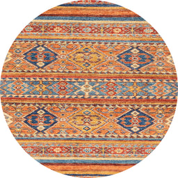 Round Machine Washable Abstract Chestnut Red Rug, wshabs2509