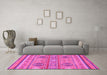 Machine Washable Abstract Pink Modern Rug in a Living Room, wshabs2509pnk