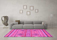 Machine Washable Abstract Pink Modern Rug, wshabs2509pnk