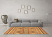 Machine Washable Abstract Brown Modern Rug in a Living Room,, wshabs2509brn