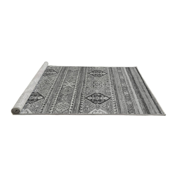 Sideview of Machine Washable Abstract Gray Modern Rug, wshabs2509gry