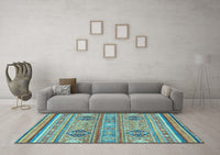 Machine Washable Abstract Light Blue Modern Rug, wshabs2509lblu