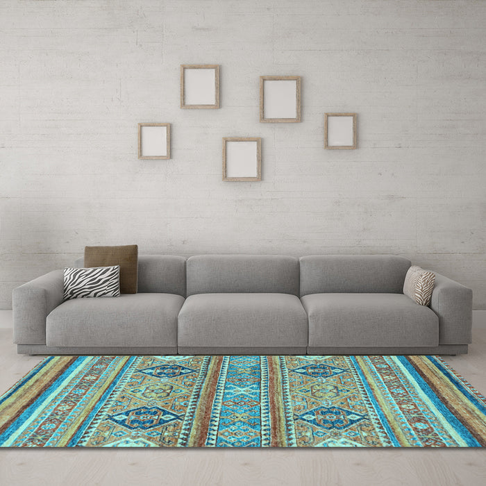 Machine Washable Abstract Light Blue Modern Rug in a Living Room, wshabs2509lblu