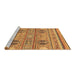 Sideview of Machine Washable Abstract Brown Modern Rug, wshabs2509brn