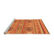 Sideview of Machine Washable Abstract Orange Modern Area Rugs, wshabs2509org