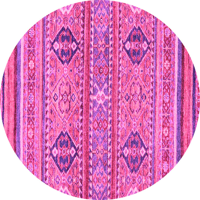 Round Abstract Pink Modern Rug, abs2509pnk
