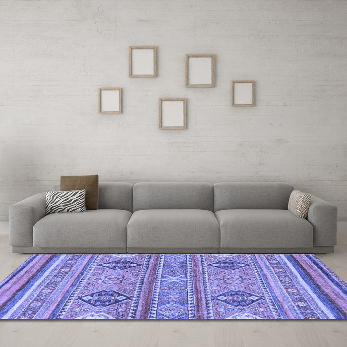 Machine Washable Abstract Blue Modern Rug in a Living Room, wshabs2509blu