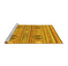 Sideview of Machine Washable Abstract Yellow Modern Rug, wshabs2509yw