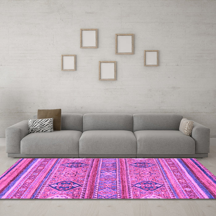 Machine Washable Abstract Purple Modern Area Rugs in a Living Room, wshabs2509pur