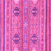 Square Abstract Pink Modern Rug, abs2509pnk