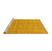 Sideview of Machine Washable Checkered Yellow Modern Rug, wshabs250yw