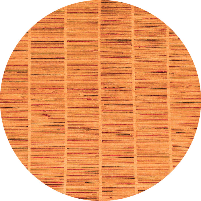 Round Checkered Orange Modern Rug, abs250org