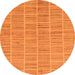 Round Checkered Orange Modern Rug, abs250org