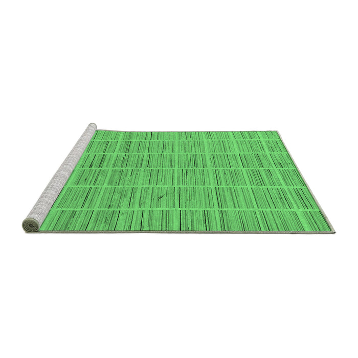 Sideview of Machine Washable Checkered Emerald Green Modern Area Rugs, wshabs250emgrn