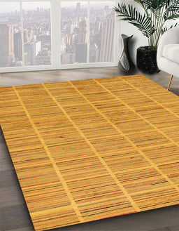Abstract Orange Checkered Rug in Family Room, abs250