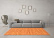 Machine Washable Checkered Orange Modern Area Rugs in a Living Room, wshabs250org
