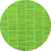 Round Checkered Green Modern Rug, abs250grn