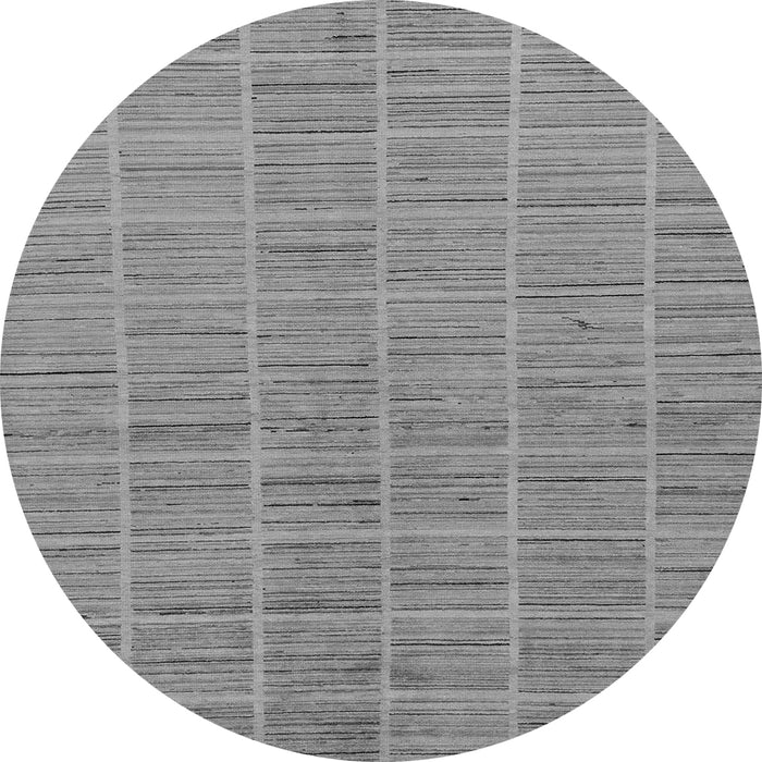 Round Checkered Gray Modern Rug, abs250gry