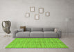 Machine Washable Checkered Green Modern Area Rugs in a Living Room,, wshabs250grn