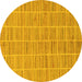 Round Checkered Yellow Modern Rug, abs250yw