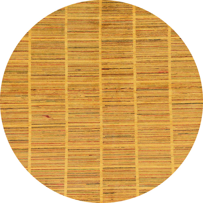 Round Abstract Orange Checkered Rug, abs250
