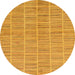 Round Abstract Orange Checkered Rug, abs250