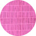 Round Checkered Purple Modern Rug, abs250pur