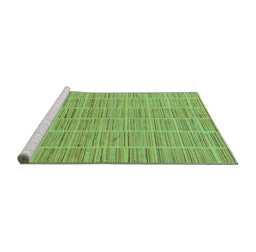 Sideview of Machine Washable Checkered Turquoise Modern Area Rugs, wshabs250turq