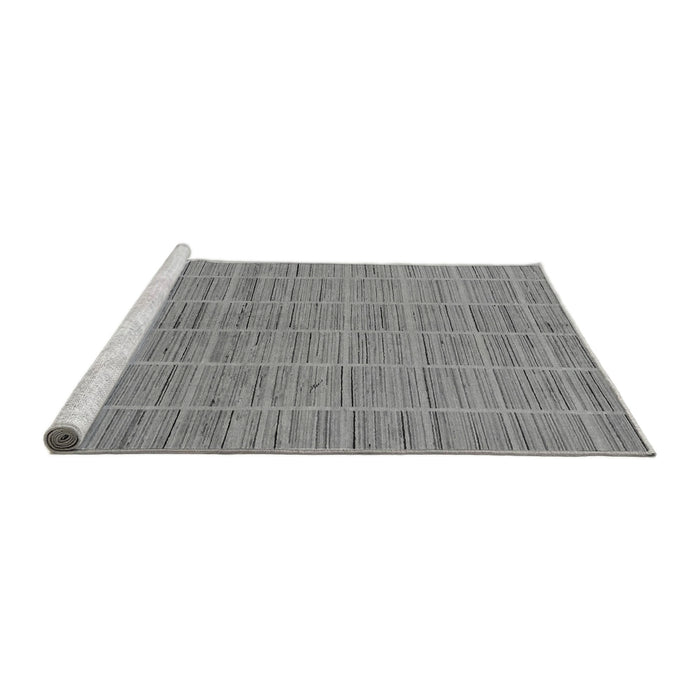 Sideview of Machine Washable Checkered Gray Modern Rug, wshabs250gry