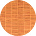 Round Machine Washable Checkered Orange Modern Area Rugs, wshabs250org