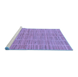 Sideview of Machine Washable Checkered Blue Modern Rug, wshabs250blu