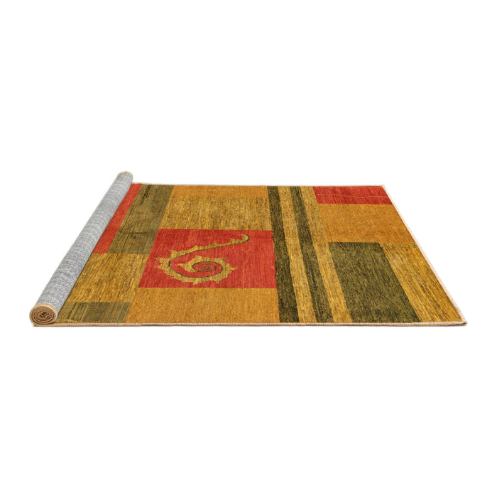 Sideview of Machine Washable Abstract Dark Orange Rug, wshabs251