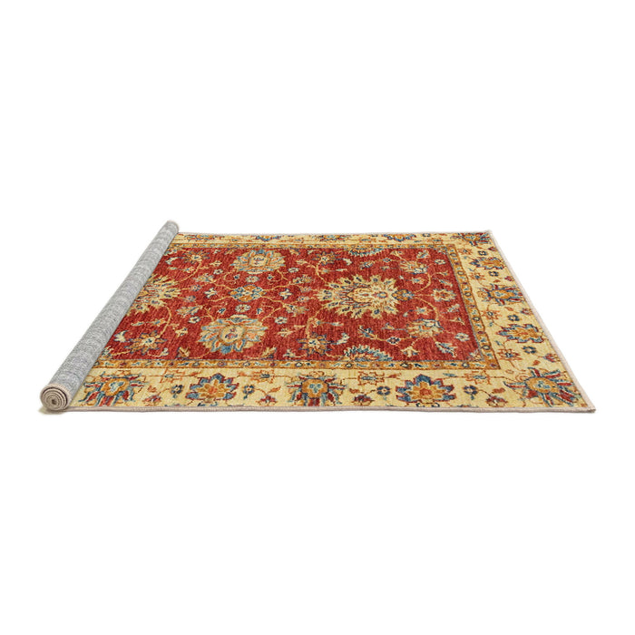 Sideview of Machine Washable Abstract Red Rug, wshabs2510