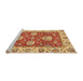 Sideview of Machine Washable Abstract Red Rug, wshabs2510