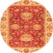 Round Oriental Orange Traditional Rug, abs2510org