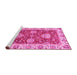 Sideview of Machine Washable Oriental Pink Traditional Rug, wshabs2510pnk