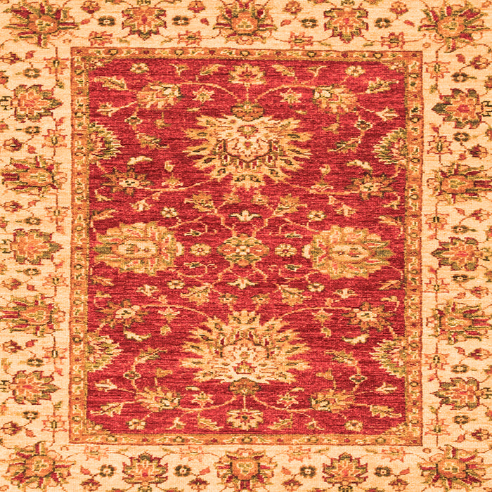 Square Machine Washable Oriental Orange Traditional Area Rugs, wshabs2510org