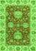 Machine Washable Oriental Green Traditional Area Rugs, wshabs2510grn