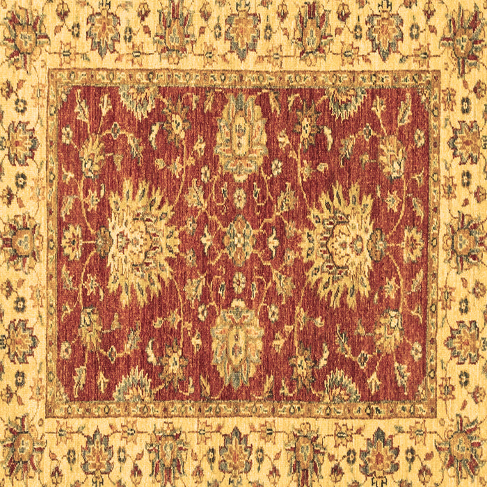 Square Machine Washable Oriental Brown Traditional Rug, wshabs2510brn