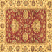 Square Machine Washable Oriental Brown Traditional Rug, wshabs2510brn