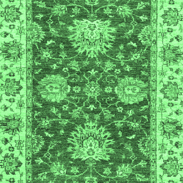 Machine Washable Oriental Emerald Green Traditional Area Rugs, wshabs2510emgrn