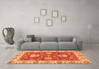 Machine Washable Oriental Orange Traditional Rug, wshabs2510org