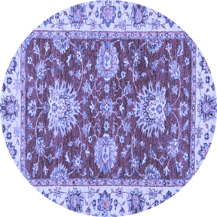 Round Oriental Blue Traditional Rug, abs2510blu