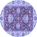 Round Oriental Blue Traditional Rug, abs2510blu