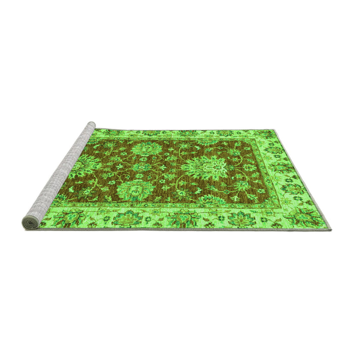 Sideview of Machine Washable Oriental Green Traditional Area Rugs, wshabs2510grn