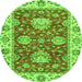 Round Oriental Green Traditional Rug, abs2510grn