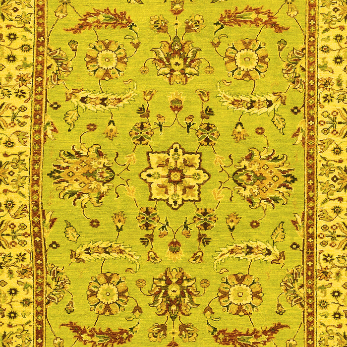 Machine Washable Oriental Yellow Traditional Rug, wshabs2511yw
