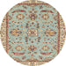 Round Machine Washable Abstract Dark Gold Brown Rug, wshabs2511