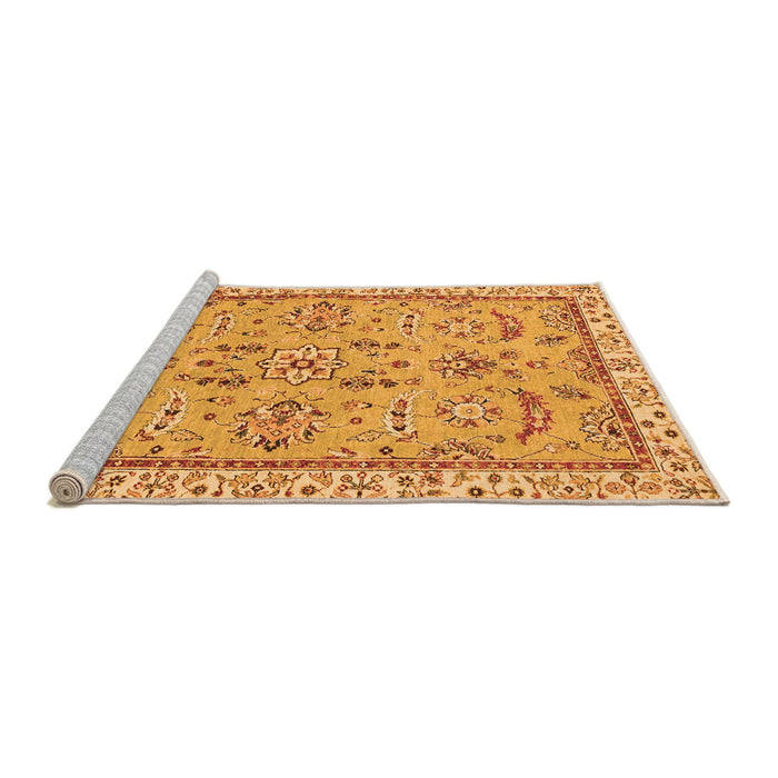 Sideview of Machine Washable Oriental Orange Traditional Area Rugs, wshabs2511org
