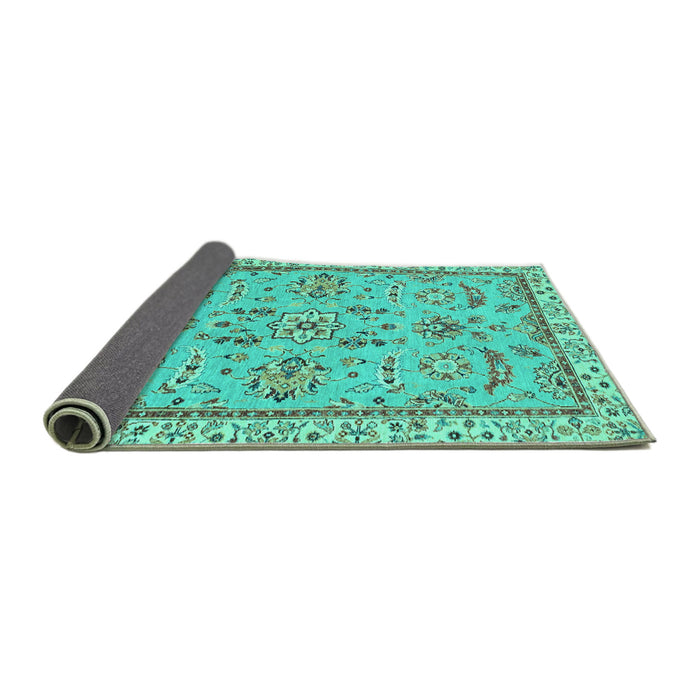 Sideview of Oriental Turquoise Traditional Rug, abs2511turq